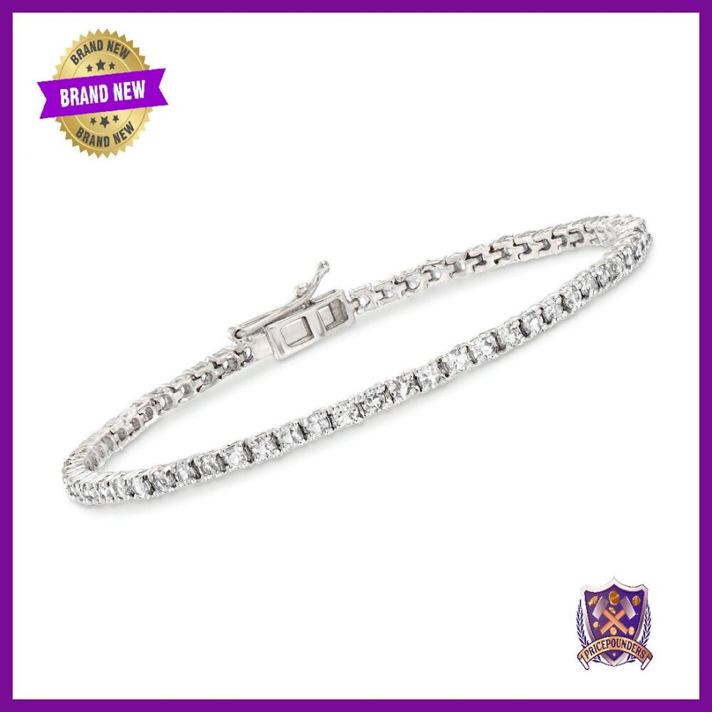 Sterling Silver Tennis Bracelet With 4.70ct White Topaz Gemstones